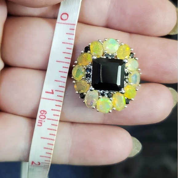 HUGE OPAL ring! Size 7. Stamped 925 sterling silver. New old stock. Genuine opal - Picture 8 of 8
